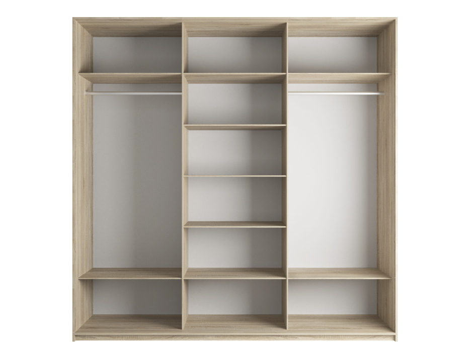 Шкафы-купе 3-х дверные, Шкаф-купе Эста Трио Стекло белое 300х66х240