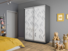 Шкафы-купе 2-х дверные, Шкаф-купе Экспресс 2-х дверный Фотопечать Ленты Стекла 120х45х220