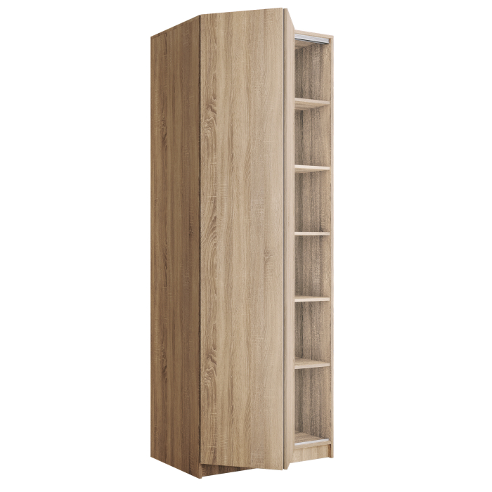 Шкафы распашные, Шкаф складной Е1 Локер ("Гармошка" с системой Push to Move/Левый)81х52.5х220 см, с полками