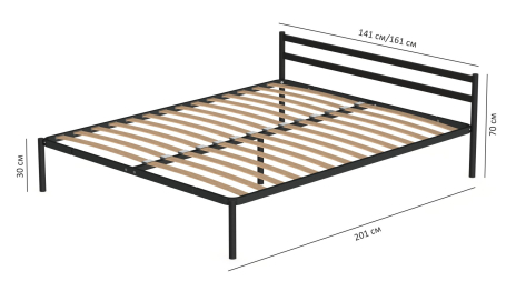 Металлическая кровать Мета 1600 х 2000