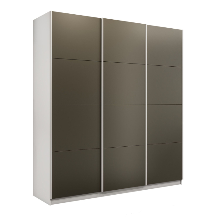 Шкафы-купе 3-х дверные, Шкаф-купе Прайм 3-х дверный Стекла хаки/Доводчики 210х57х230