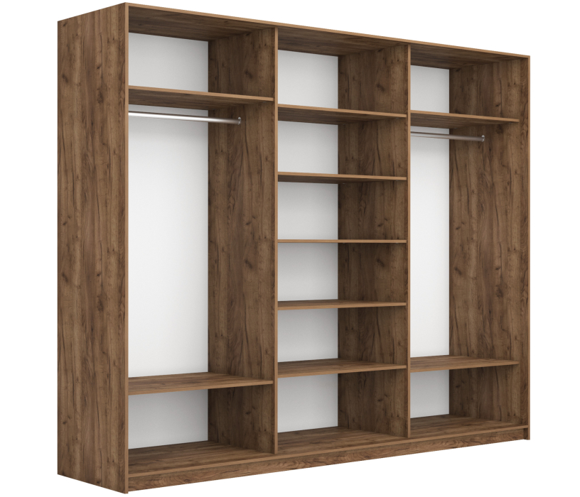 Шкафы-купе 3-х дверные, Шкаф-купе Прайм ДСП/Стекло черное, 240х57х230