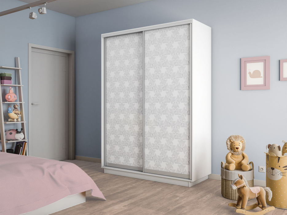 Шкафы-купе 2-х дверные, Шкаф-купе Экспресс 2-х дверный Фотопечать Калейдоскоп Стекла 140х45х240