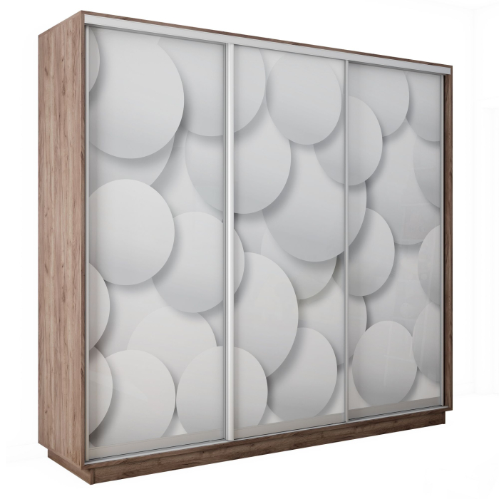 Шкафы-купе 3-х дверные, Шкаф-купе Экспресс 3-х дверный Фотопечать Шары Стекла 240х45х240