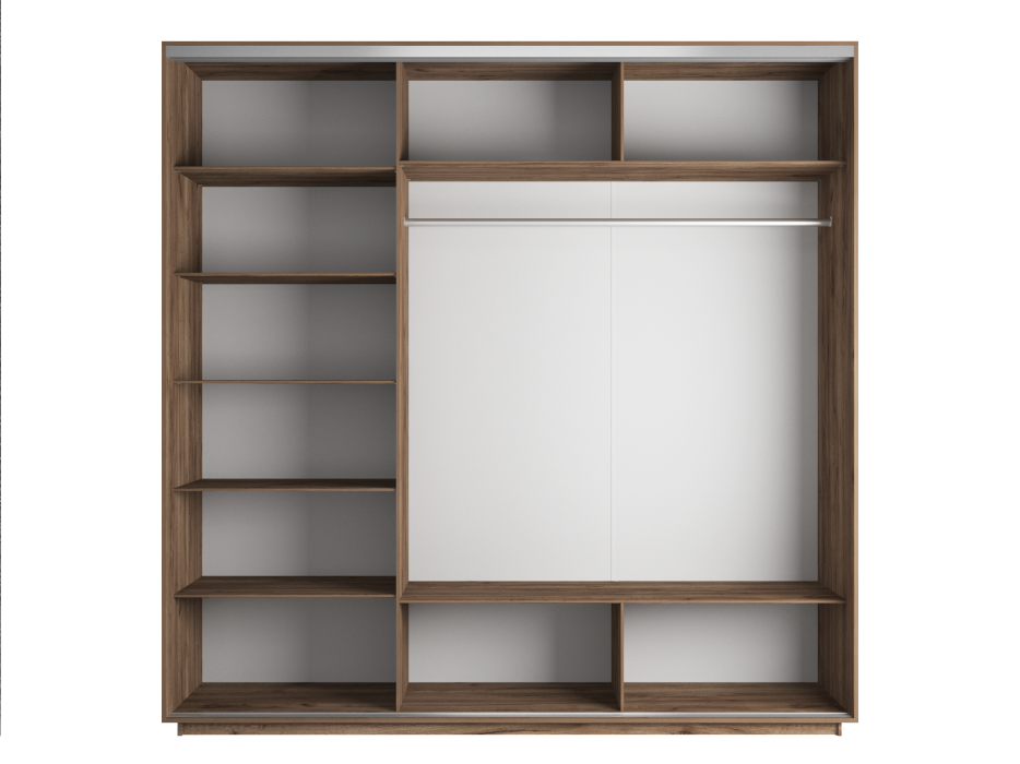 Шкафы-купе, Шкаф-купе Экспресс Медиум (1 зеркало) трио 2400 x 2400 x 600