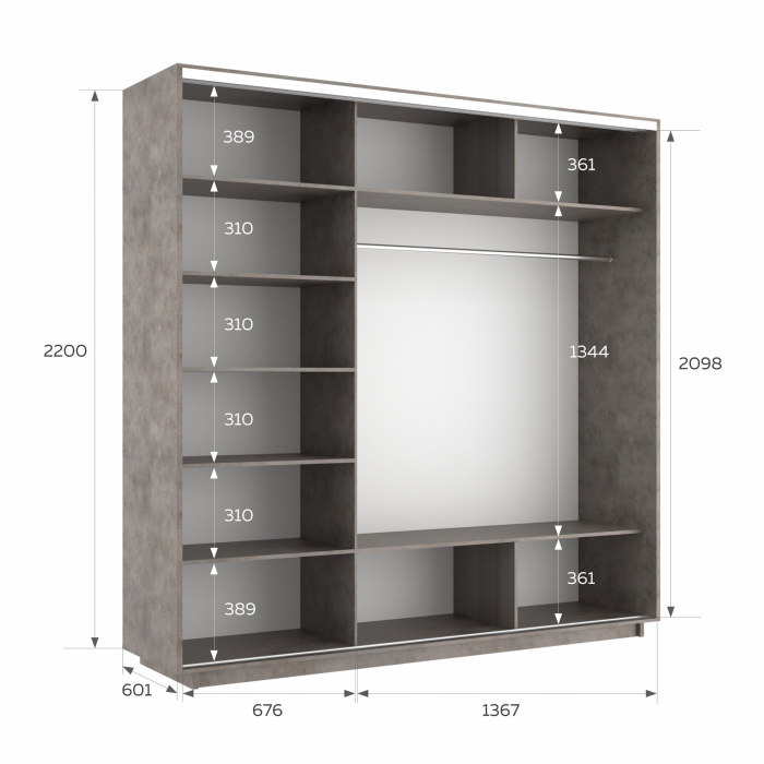 Шкафы-купе 3-х дверные, Шкаф-купе Экспресс 3-х дверный Фотопечать Ленты Стекла 210х60х220