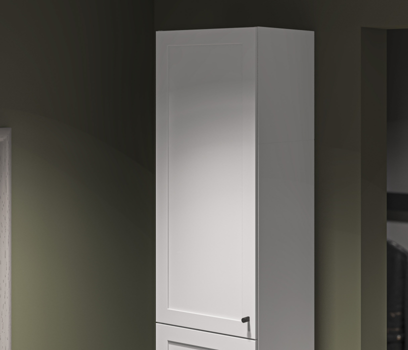 Прямые, Стеллаж Твин СБ-3372 Белый 236 см с глухим фасадом