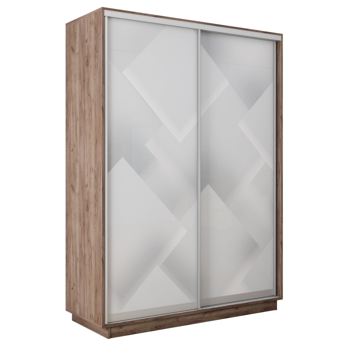 Шкафы-купе 2-х дверные, Шкаф-купе Экспресс 2-х дверный Фотопечать Квадрат Стекла 120х45х240