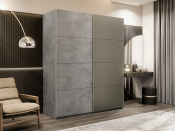 Шкаф-купе Эста 2-х дверный ДСП/Стекла хаки/Доводчик 160х66х240