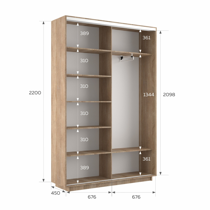 Шкафы-купе 2-х дверные, Шкаф-купе Экспресс 2-х дверный Фотопечать Ленты Стекла 140х45х220