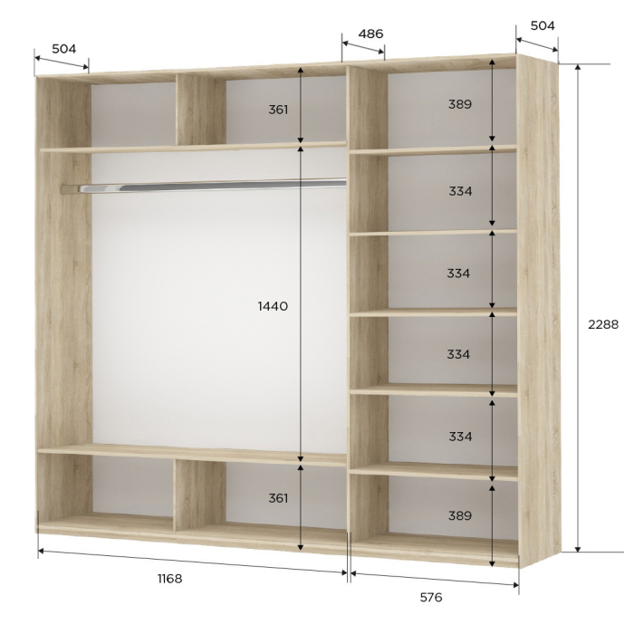 Шкафы-купе 3-х дверные, Шкаф-купе Прайм 3-х дверный Стекла пудра/ДСП/Доводчики 180х57х230