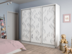 Шкафы-купе 3-х дверные, Шкаф-купе Экспресс 3-х дверный Фотопечать Ленты Стекла 180х60х240