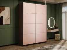 Шкафы-купе 2-х дверные, Шкаф-купе Прайм 2-х дверный Стекла пудра/Доводчики 120х57х230