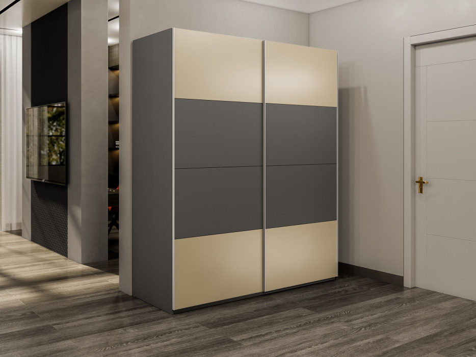 Шкафы-купе 2-х дверные, Шкаф-купе Эста 2-х дверный ДСП/Стекла фисташка/Доводчик 180х66х240