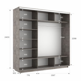 Шкаф-купе Экспресс 3-х дверный Фотопечать Ленты Стекла 240х60х240