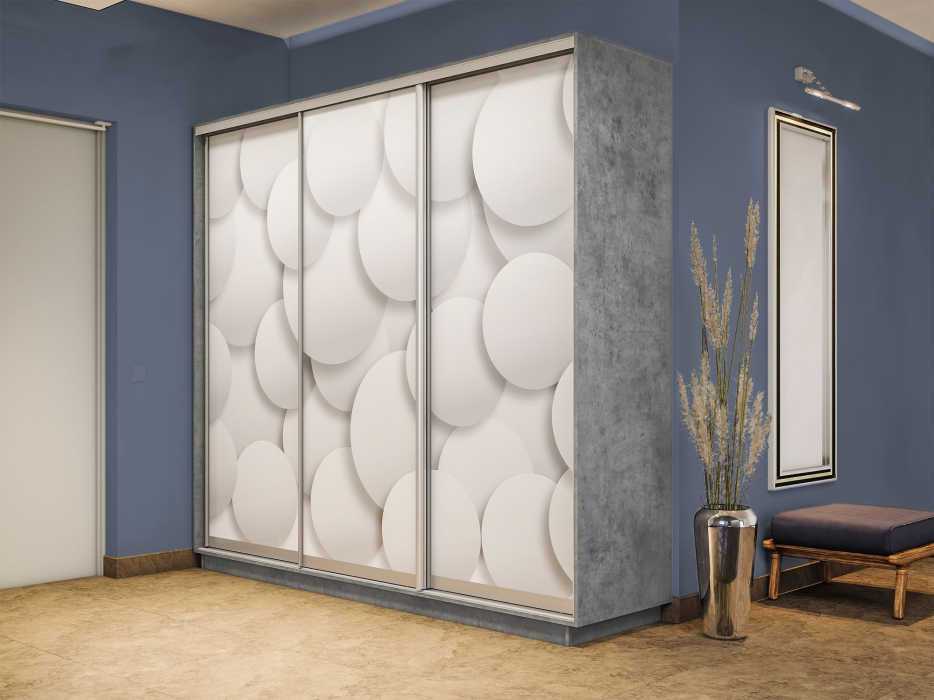 Шкафы-купе 3-х дверные, Шкаф-купе Экспресс 3-х дверный Фотопечать Шары Стекла 240х60х240