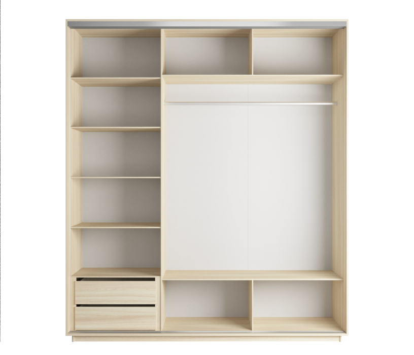 Шкафы-купе, Шкаф-купе Экспресс Медиум (1 зеркало) трио 2200 x 2400 x 600