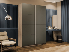 Шкафы-купе 2-х дверные, Шкаф-купе Прайм 2-х дверный Стекла хаки/Доводчики 160х57х230