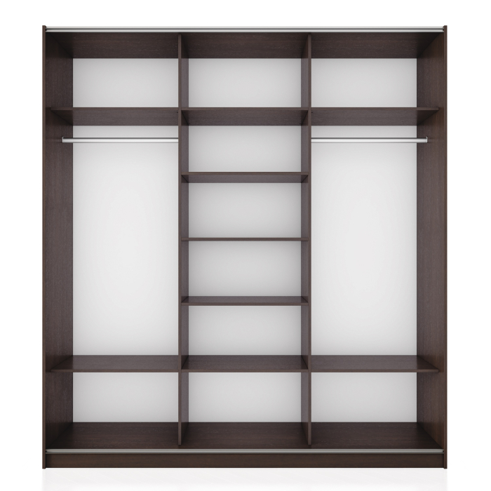 Шкафы-купе 3-х дверные, Шкаф-купе Прайм 3-х дверный Стекла черные/Доводчики 210х57х230