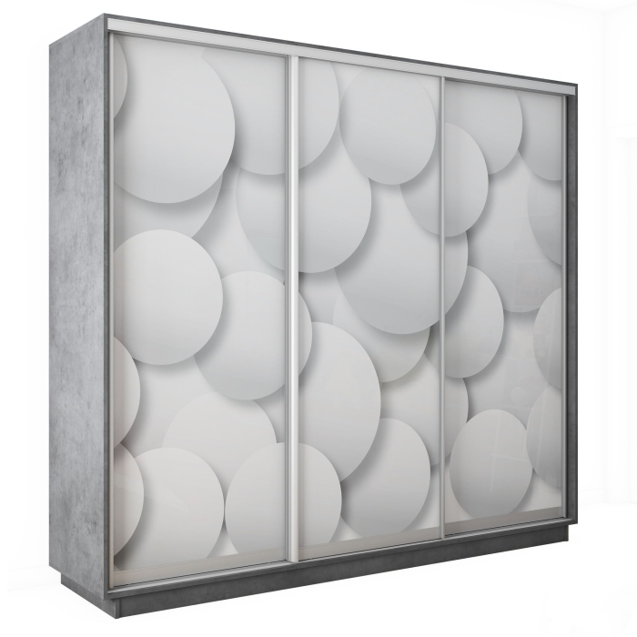 Шкафы-купе 3-х дверные, Шкаф-купе Экспресс 3-х дверный Фотопечать Шары Стекла 240х45х240