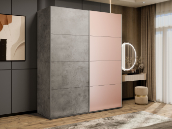 Шкаф-купе Эста 2-х дверный ДСП/Стекла пудра/Доводчик 180х66х240