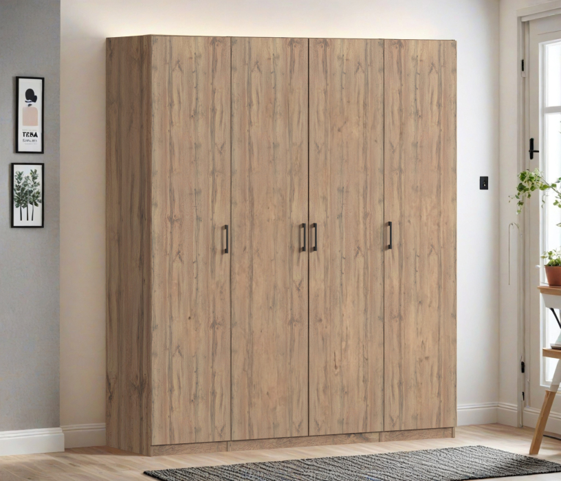 Для одежды, Шкаф четырехдверный Макс 2000 мм, вариант №4 (ЛДСП, корпус дуб вотан)