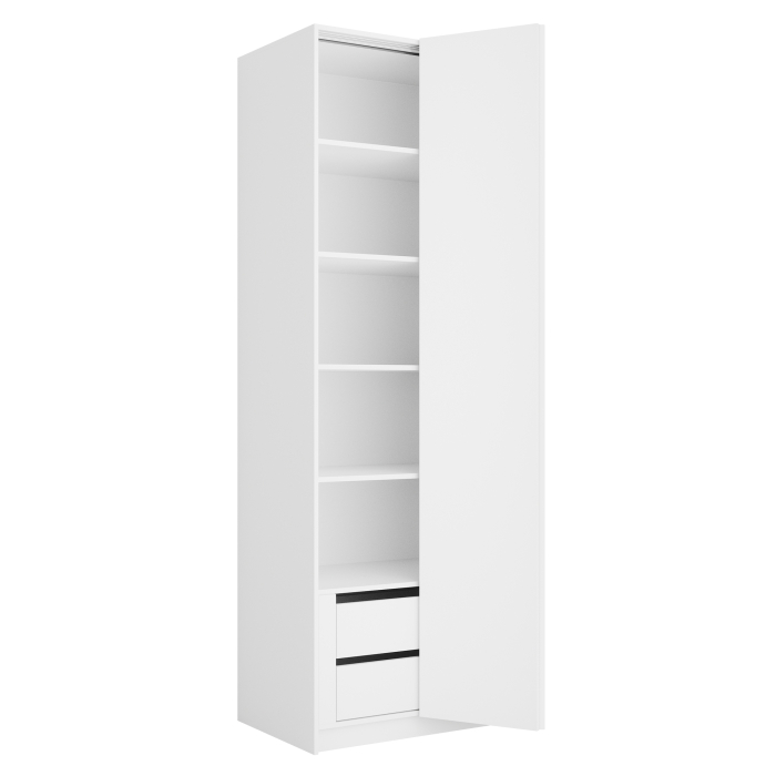 Шкафы распашные, Шкаф складной Е1 Локер ("Гармошка" с системой Push to Move/Правый)81х52.5х220 см, с полками и модулем