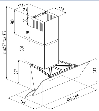 Вытяжки, Кухонная вытяжка Oriole Ivory 50
