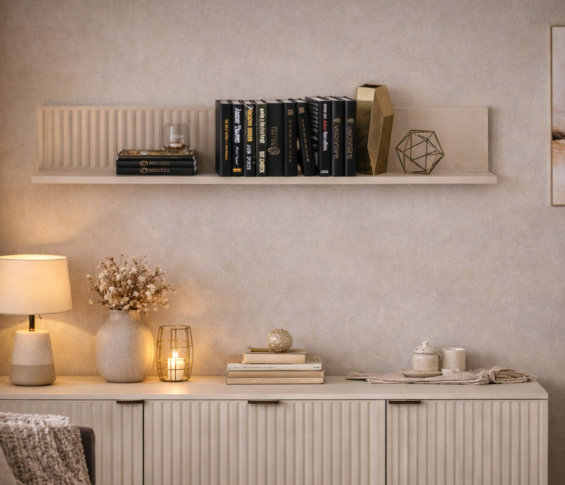 Настенные полки, Полка Турин СБ-3569 Кашемир серый,МДФ Кашемир