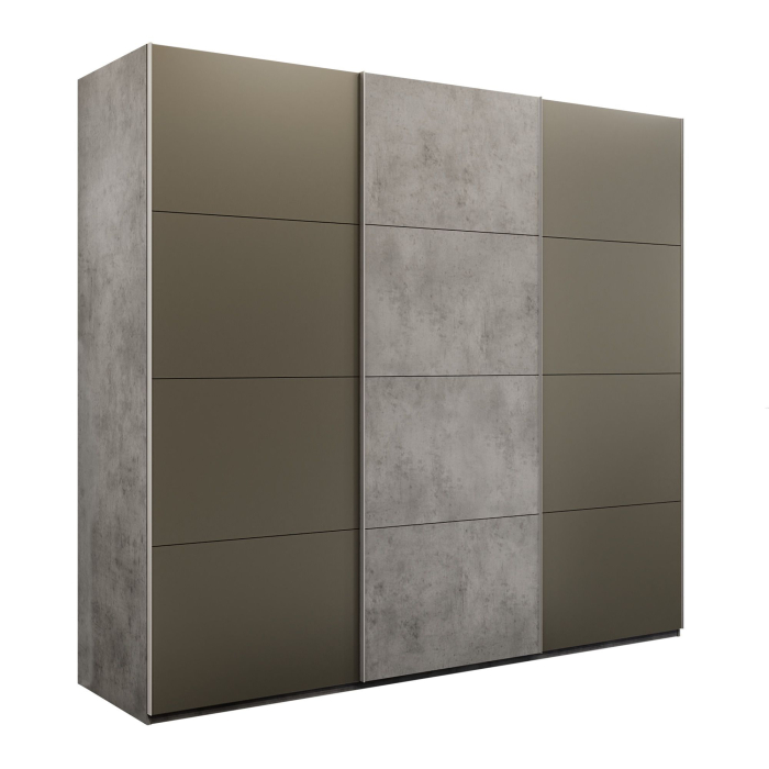 Шкафы-купе 3-х дверные, Шкаф-купе Эста 3-х дверный ДСП/Стекла хаки/Доводчик 240х66х240