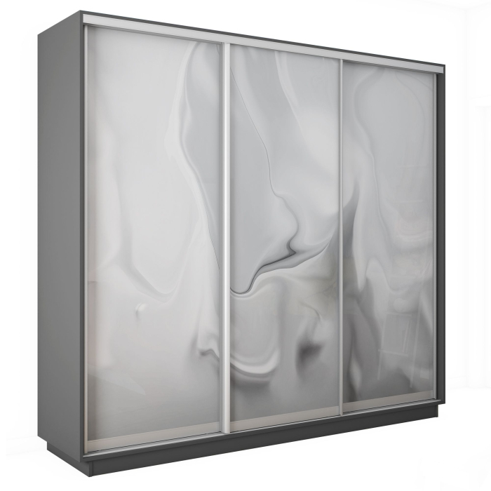 Шкафы-купе 3-х дверные, Шкаф-купе Экспресс 3-х дверный Фотопечать Шелк Стекла 240х60х220