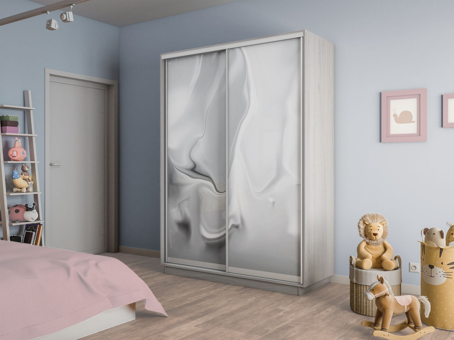 Шкафы-купе 2-х дверные, Шкаф-купе Экспресс 2-х дверный Фотопечать Шелк Стекла 120х60х220