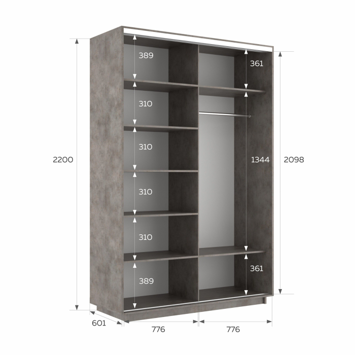 Шкафы-купе 2-х дверные, Шкаф-купе Экспресс 2-х дверный Фотопечать Квадрат Стекла 160х60х220