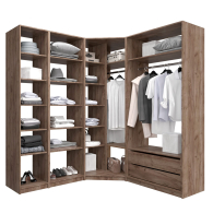 Гардеробные, Угловая гардеробная система с полками и модулем MOD_COMPL_UG