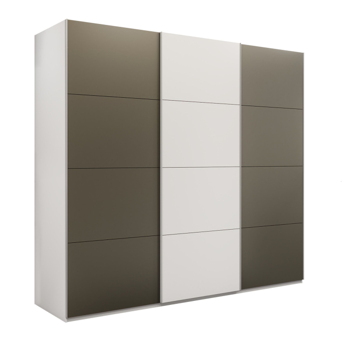 Шкафы-купе 3-х дверные, Шкаф-купе Эста 3-х дверный ДСП/Стекла хаки/Доводчик 300х66х240