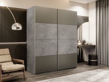 Шкаф-купе Эста 2-х дверный ДСП/Стекла хаки/Доводчик 180х66х240