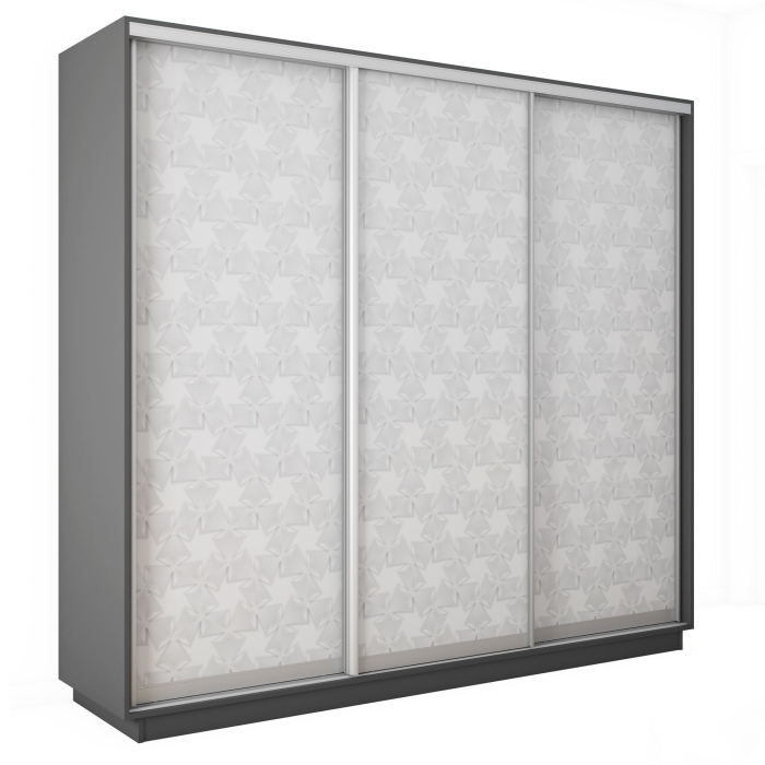 Шкафы-купе 3-х дверные, Шкаф-купе Экспресс 3-х дверный Фотопечать Калейдоскоп Стекла 240х45х240