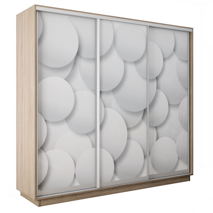 Шкафы-купе 3-х дверные, Шкаф-купе Экспресс 3-х дверный Фотопечать Шары Стекла 240х60х240