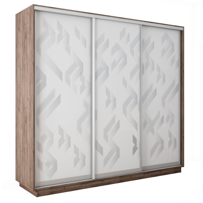 Шкафы-купе 3-х дверные, Шкаф-купе Экспресс 3-х дверный Фотопечать Ленты Стекла 180х60х240