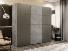 Шкафы-купе 3-х дверные, Шкаф-купе Эста 3-х дверный ДСП/Стекла хаки/Доводчик 300х66х240