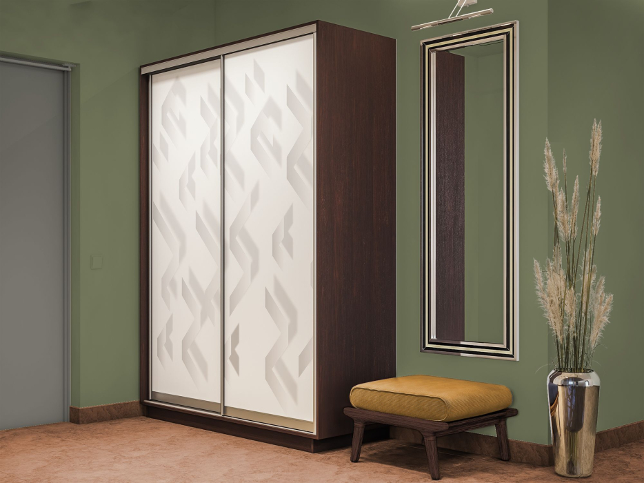 Шкафы-купе 2-х дверные, Шкаф-купе Экспресс 2-х дверный Фотопечать Ленты Стекла 120х45х240