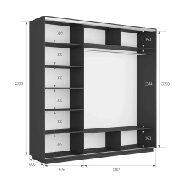 Шкаф-купе Экспресс 3-х дверный Фотопечать Ленты Стекла 210х60х220