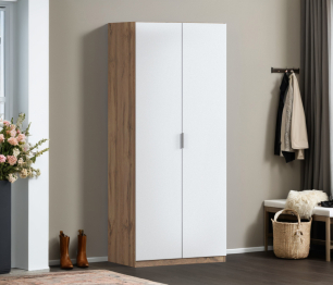 Шкаф двухдверный Макс 1000 мм, вариант №4 (ЛДСП, корпус дуб вотан)