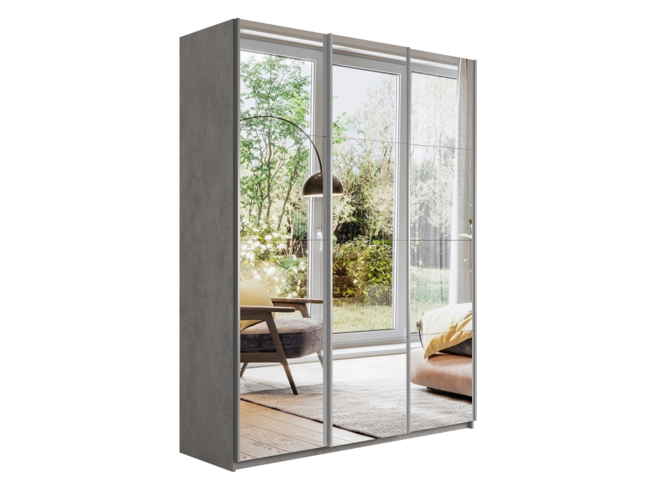 Шкафы-купе 3-х дверные, Шкаф Прайм трио Зеркало 2300 x 2100 x 570