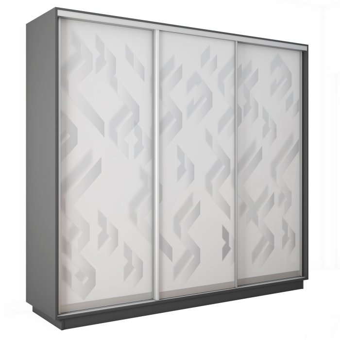Шкафы-купе 3-х дверные, Шкаф-купе Экспресс 3-х дверный Фотопечать Ленты Стекла 240х60х220