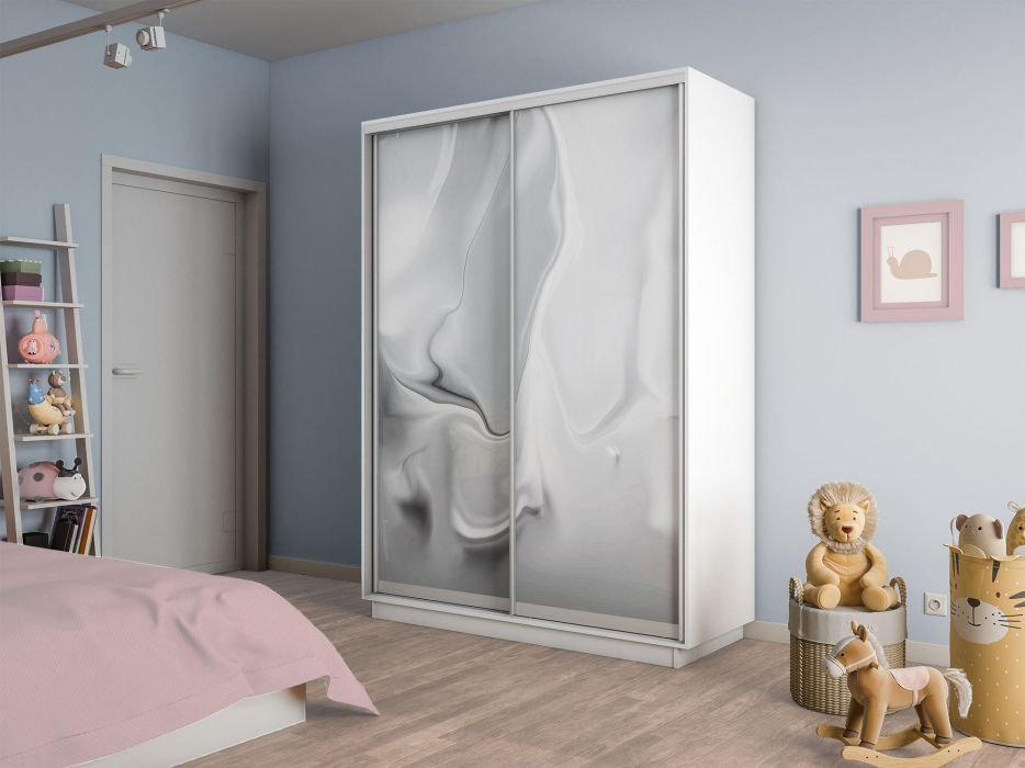 Шкафы-купе 2-х дверные, Шкаф-купе Экспресс 2-х дверный Фотопечать Шелк Стекла 160х60х240