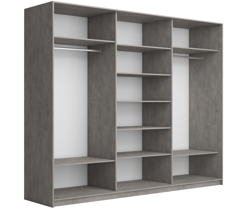 Шкафы-купе 3-х дверные, Шкаф-купе Прайм ДСП/Стекло белое, 240х57х230