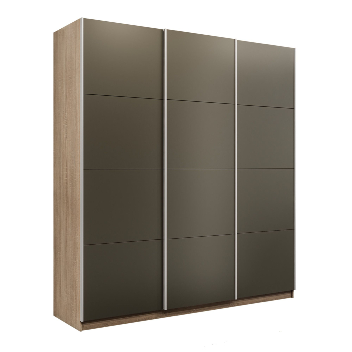 Шкафы-купе 3-х дверные, Шкаф-купе Прайм 3-х дверный Стекла хаки/Доводчики 210х57х230