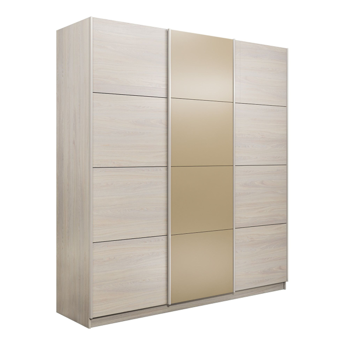 Шкафы-купе 3-х дверные, Шкаф-купе Прайм 3-х дверный Стекла фисташка/ДСП/Доводчики 210х57х230