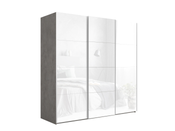 Шкаф-купе Эста Трио Стекло белое 270х66х240